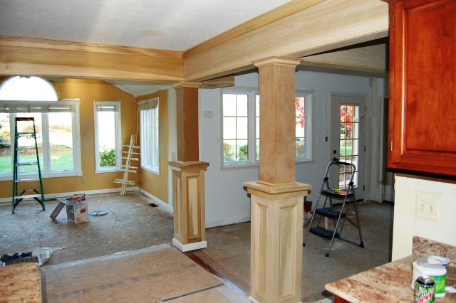 Wall removal and nook addition creates an open  floor  plan  