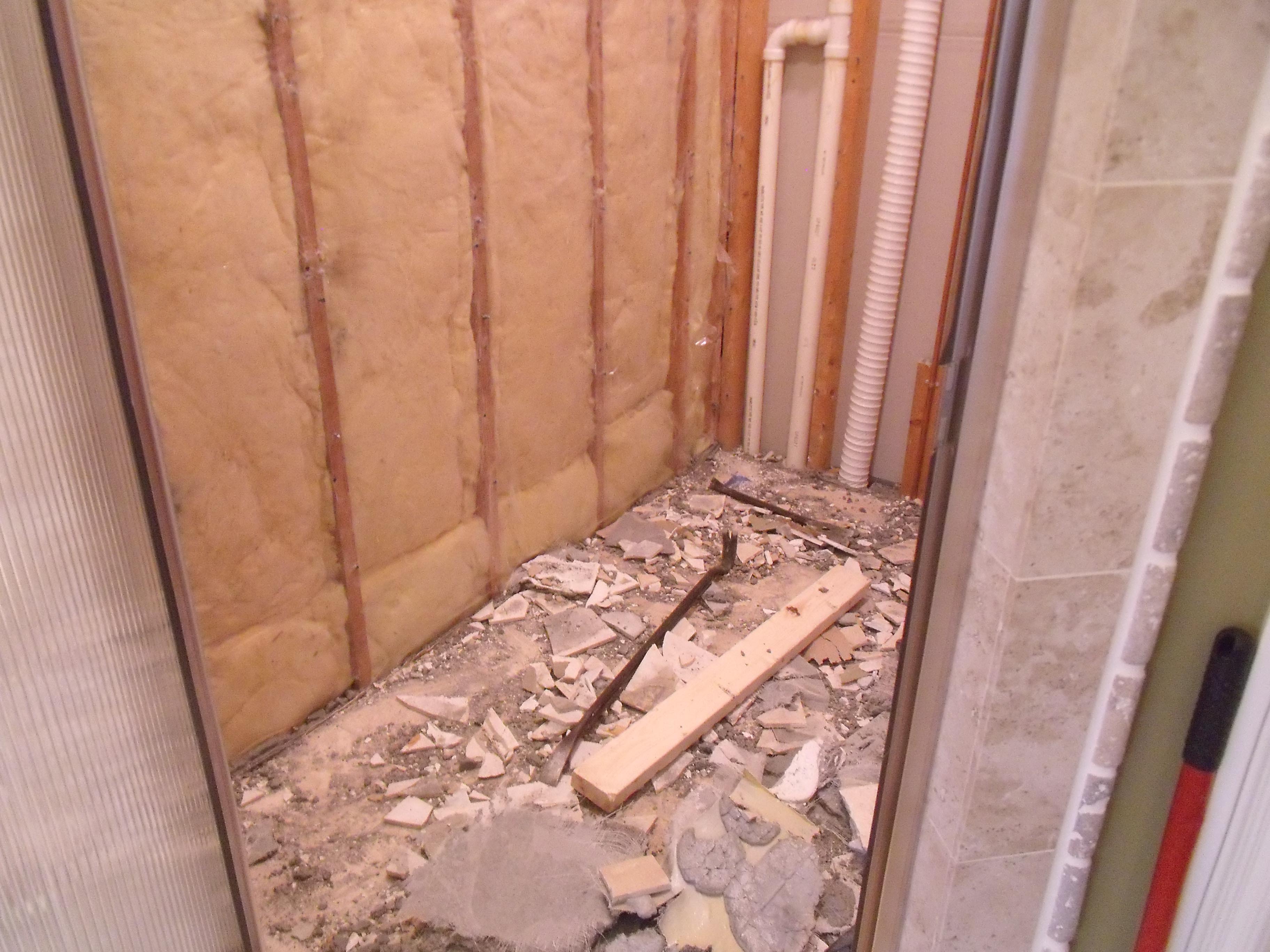 tile shower demolition